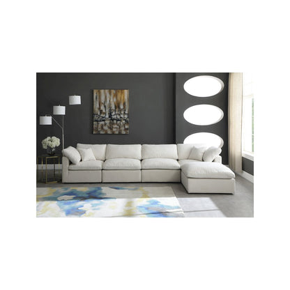Plush Cream Velvet Standard Comfort Modular Sectional