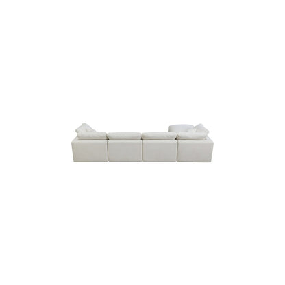 Plush Cream Velvet Standard Comfort Modular Sectional