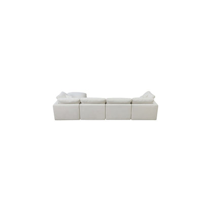 Plush Cream Velvet Standard Comfort Modular Sectional