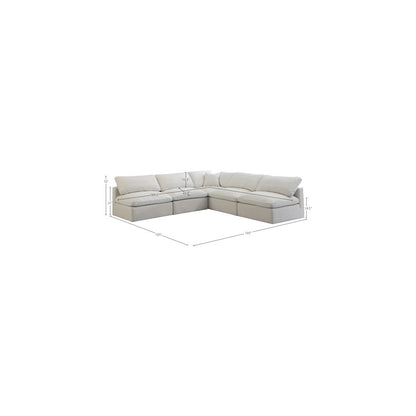 Plush Cream Velvet Standard Comfort Modular Sectional