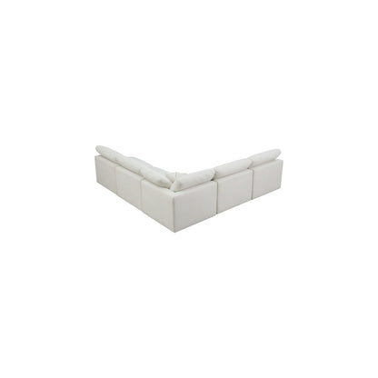 Plush Cream Velvet Standard Comfort Modular Sectional