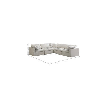Plush Cream Velvet Standard Comfort Modular Sectional