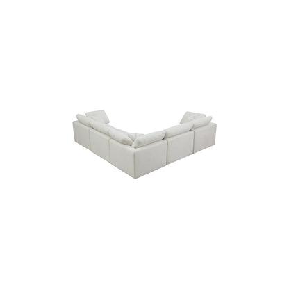 Plush Cream Velvet Standard Comfort Modular Sectional