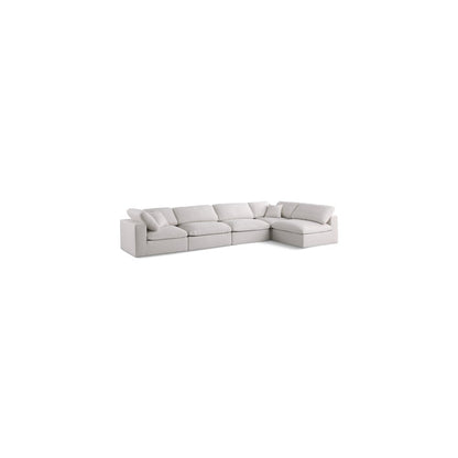 Plush Cream Velvet Standard Comfort Modular Sectional