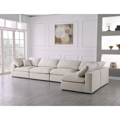 Plush Cream Velvet Standard Comfort Modular Sectional