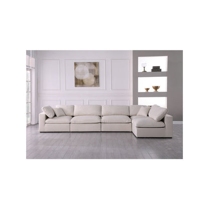 Plush Cream Velvet Standard Comfort Modular Sectional