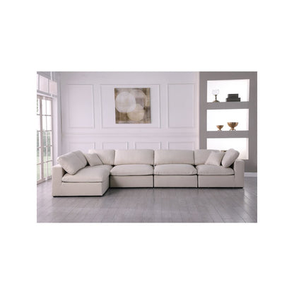 Plush Cream Velvet Standard Comfort Modular Sectional
