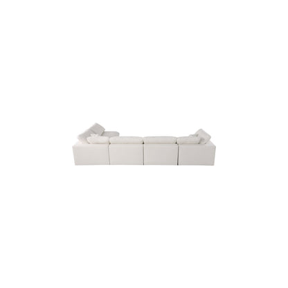 Plush Cream Velvet Standard Comfort Modular Sectional