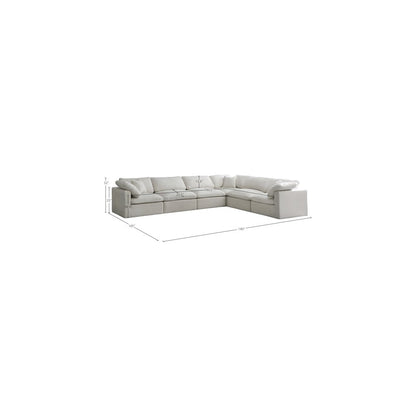 Plush Cream Velvet Standard Comfort Modular Sectional