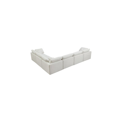 Plush Cream Velvet Standard Comfort Modular Sectional