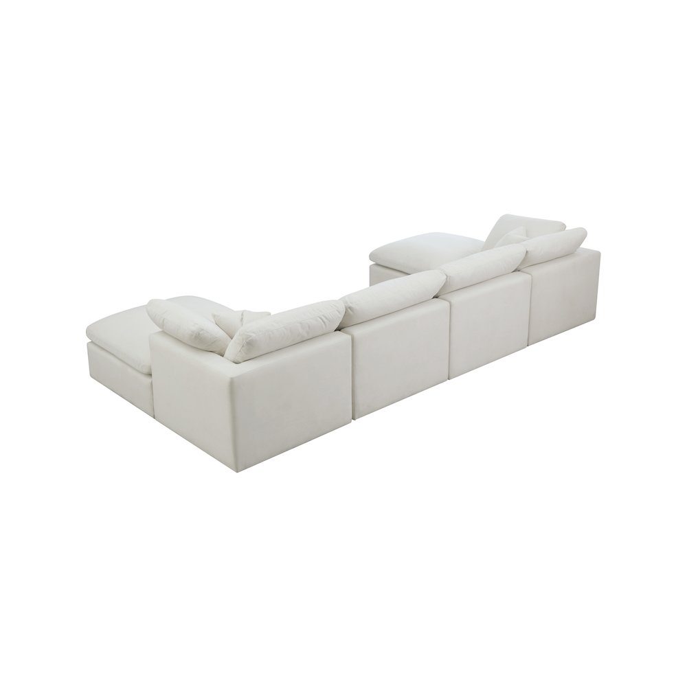 Plush Cream Velvet Standard Comfort Modular Sectional