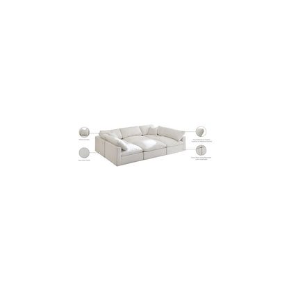 Plush Cream Velvet Standard Comfort Modular Sectional