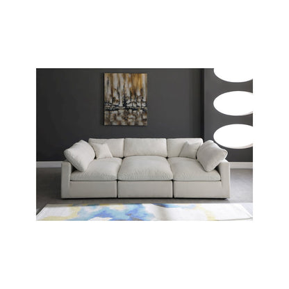 Plush Cream Velvet Standard Comfort Modular Sectional
