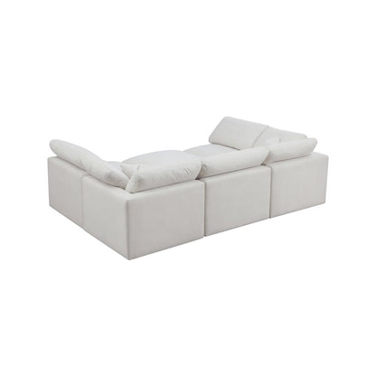 Plush Cream Velvet Standard Comfort Modular Sectional