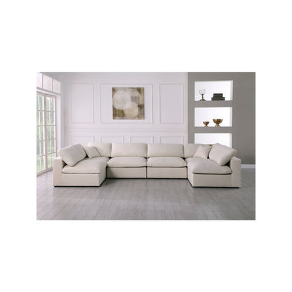 Plush Cream Velvet Standard Comfort Modular Sectional