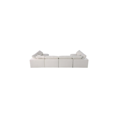 Plush Cream Velvet Standard Comfort Modular Sectional