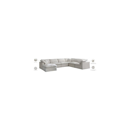 Plush Cream Velvet Standard Comfort Modular Sectional