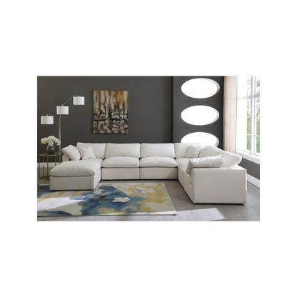 Plush Cream Velvet Standard Comfort Modular Sectional