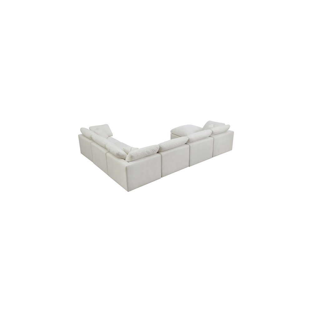 Plush Cream Velvet Standard Comfort Modular Sectional