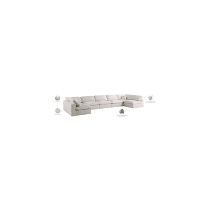 Plush Cream Velvet Standard Comfort Modular Sectional