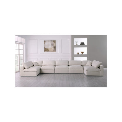 Plush Cream Velvet Standard Comfort Modular Sectional