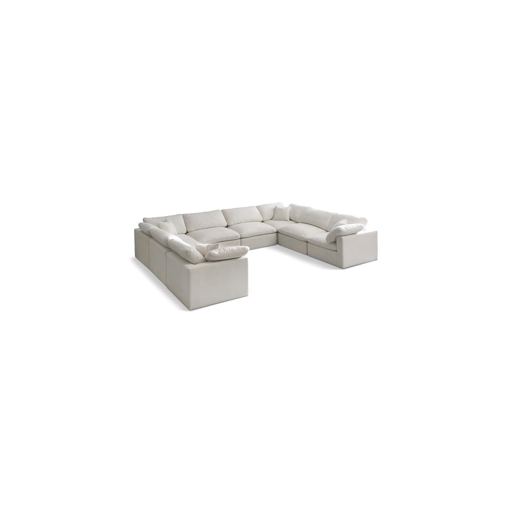 Plush Cream Velvet Standard Comfort Modular Sectional