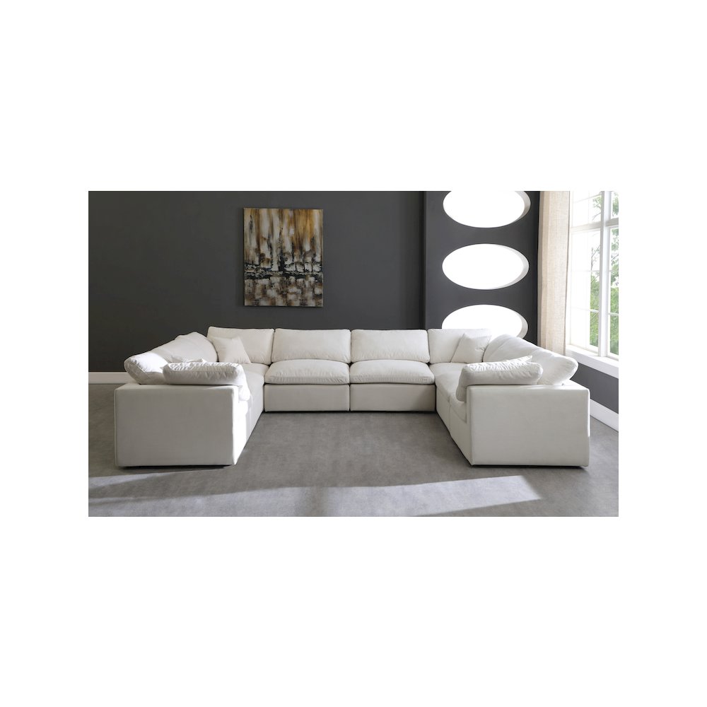 Plush Cream Velvet Standard Comfort Modular Sectional