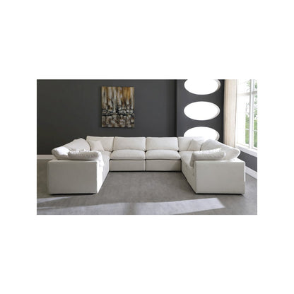 Plush Cream Velvet Standard Comfort Modular Sectional