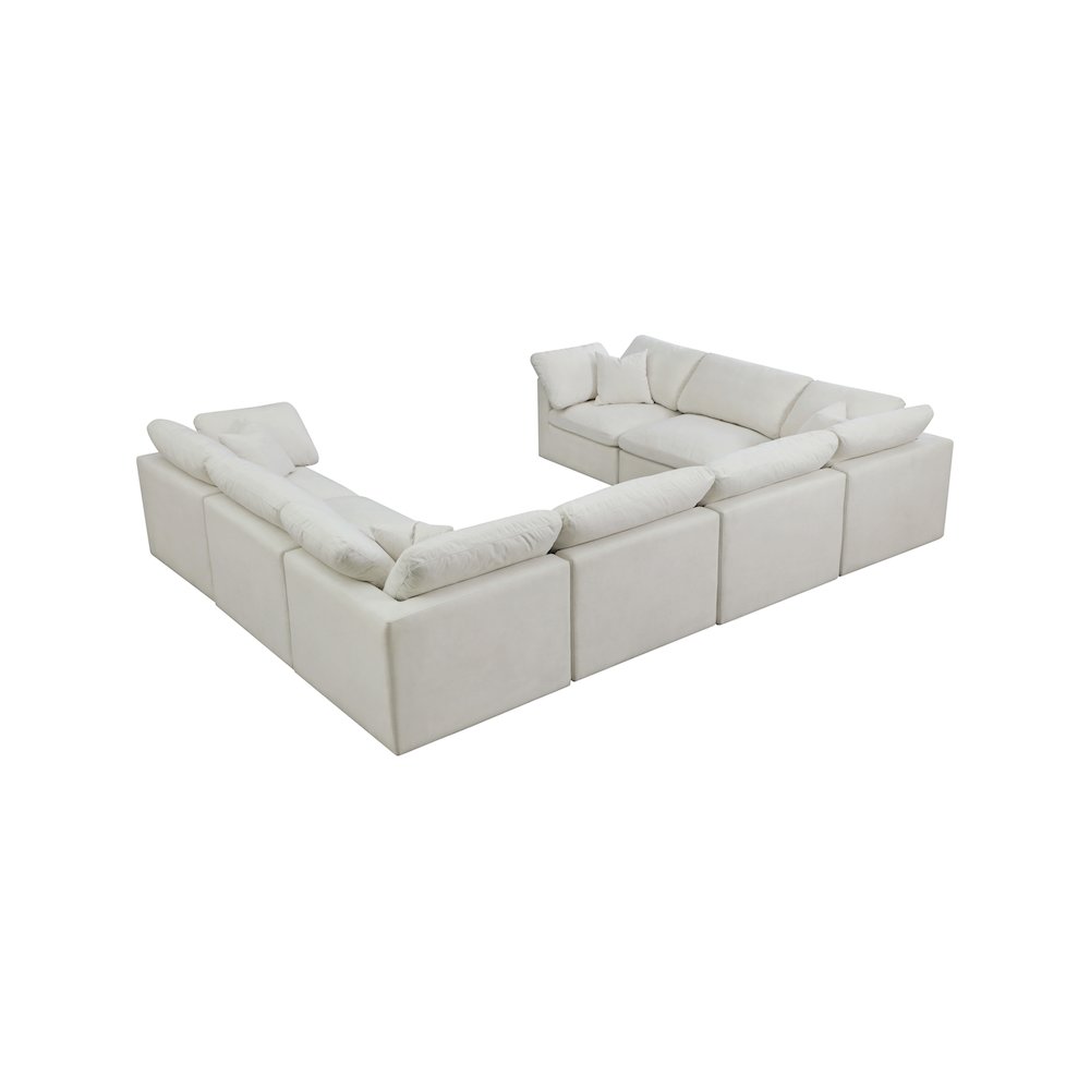 Plush Cream Velvet Standard Comfort Modular Sectional