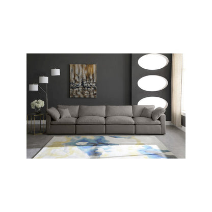 Plush Grey Velvet Standard Comfort Modular Sofa