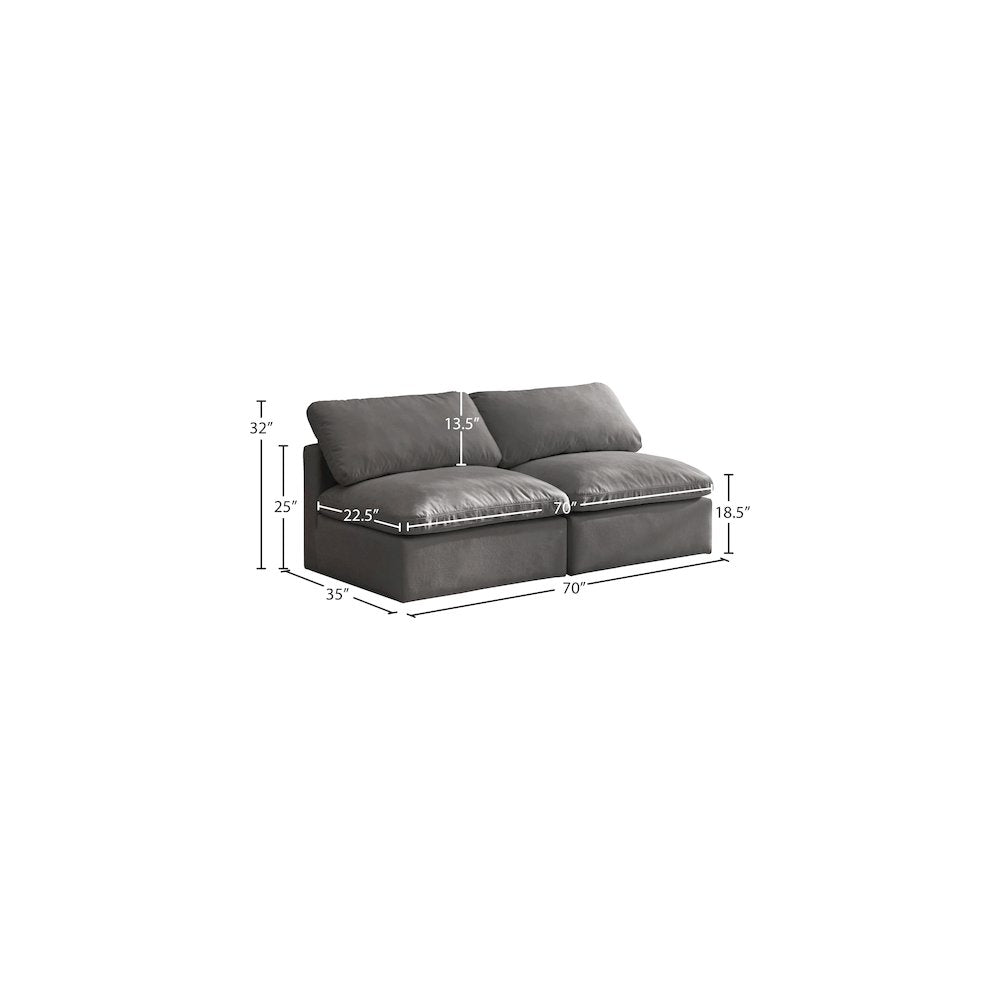 Plush Grey Velvet Standard Comfort Modular Sofa
