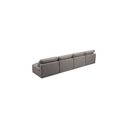 Plush Grey Velvet Standard Comfort Modular Sofa
