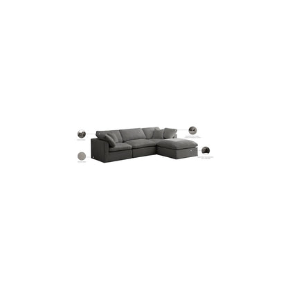 Plush Grey Velvet Standard Comfort Modular Sectional