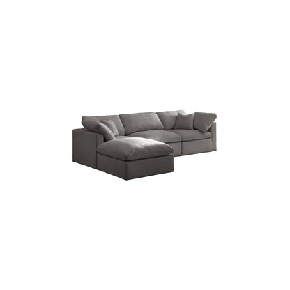 Plush Grey Velvet Standard Comfort Modular Sectional