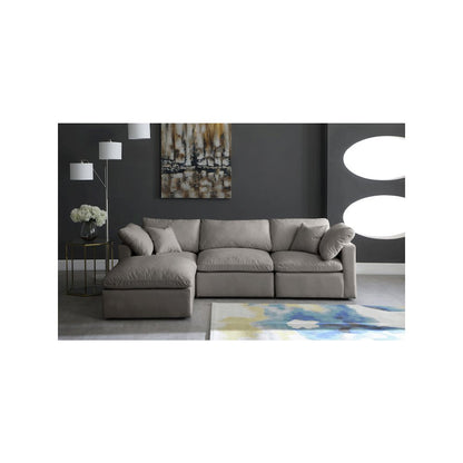 Plush Grey Velvet Standard Comfort Modular Sectional