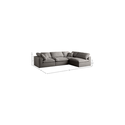 Plush Grey Velvet Standard Comfort Modular Sectional