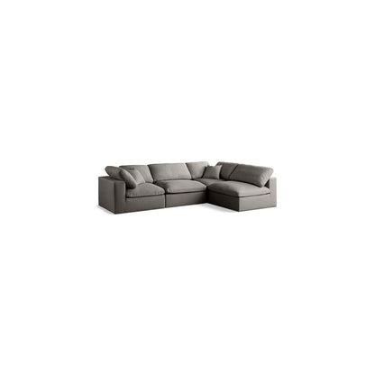 Plush Grey Velvet Standard Comfort Modular Sectional