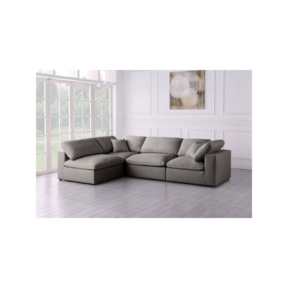 Plush Grey Velvet Standard Comfort Modular Sectional