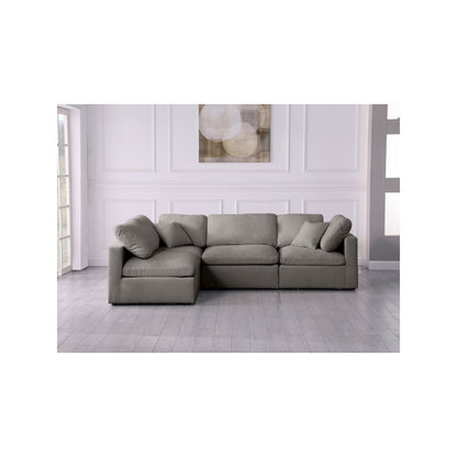 Plush Grey Velvet Standard Comfort Modular Sectional