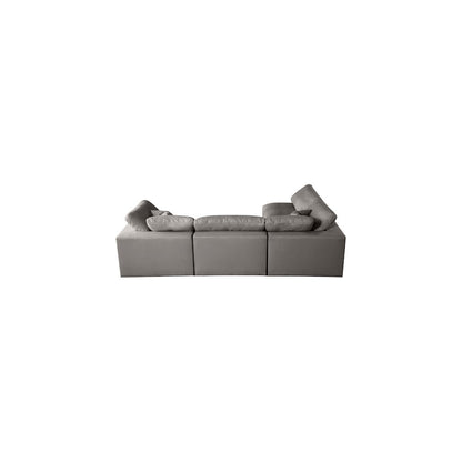 Plush Grey Velvet Standard Comfort Modular Sectional