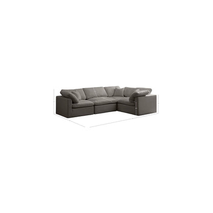 Plush Grey Velvet Modular Sectional