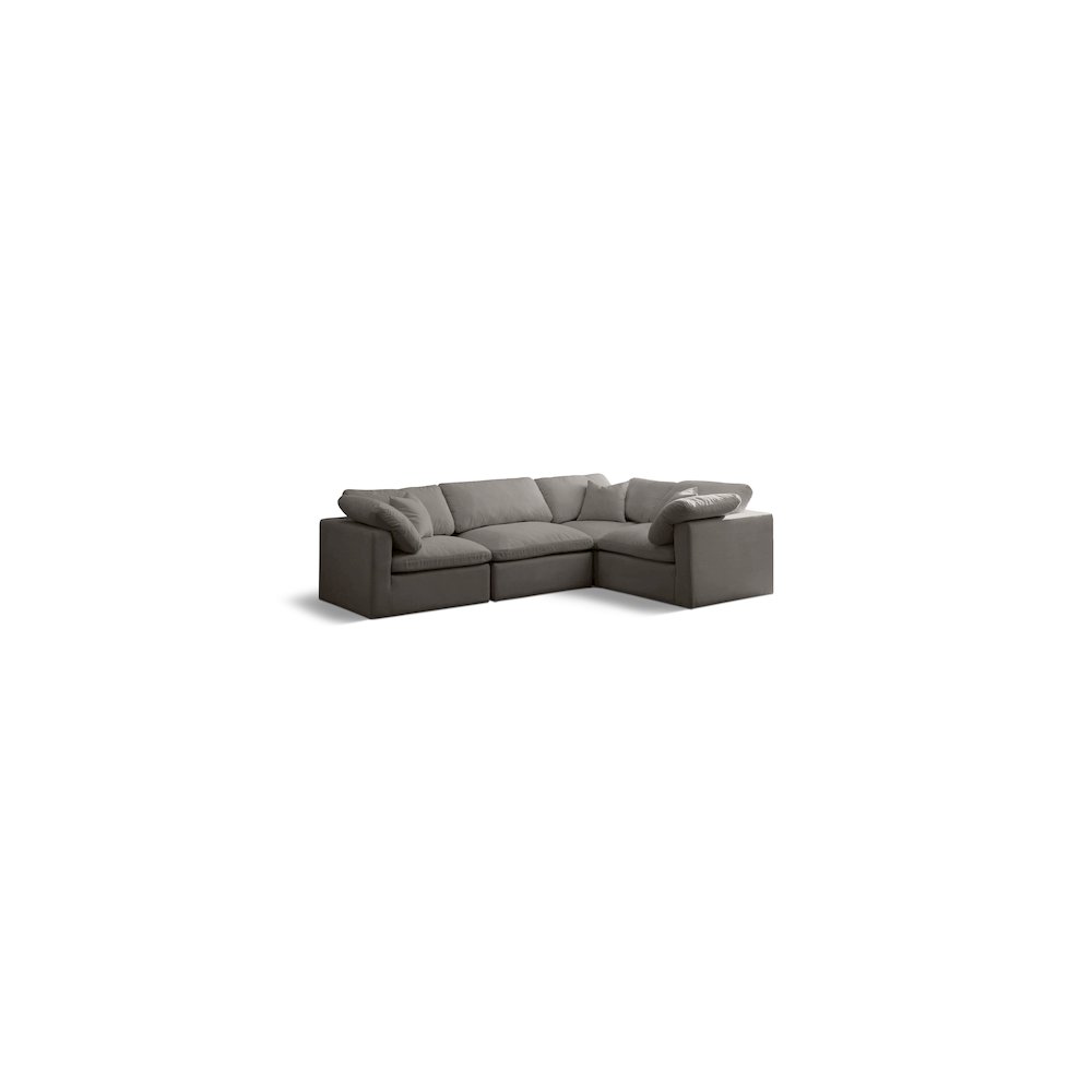 Plush Grey Velvet Modular Sectional