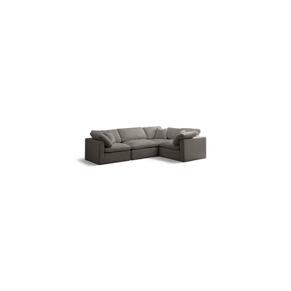 Plush Grey Velvet Modular Sectional