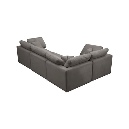 Plush Grey Velvet Modular Sectional