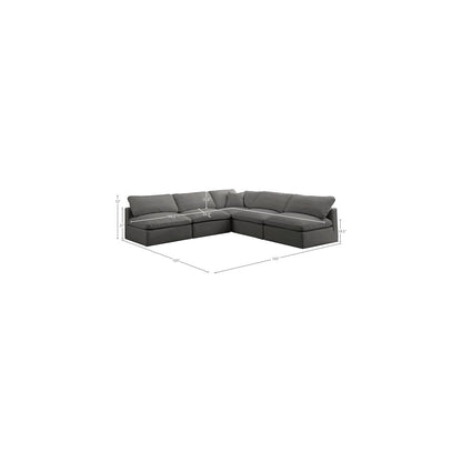 Plush Grey Velvet Standard Comfort Modular Sectional