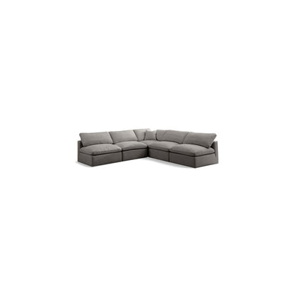 Plush Grey Velvet Standard Comfort Modular Sectional