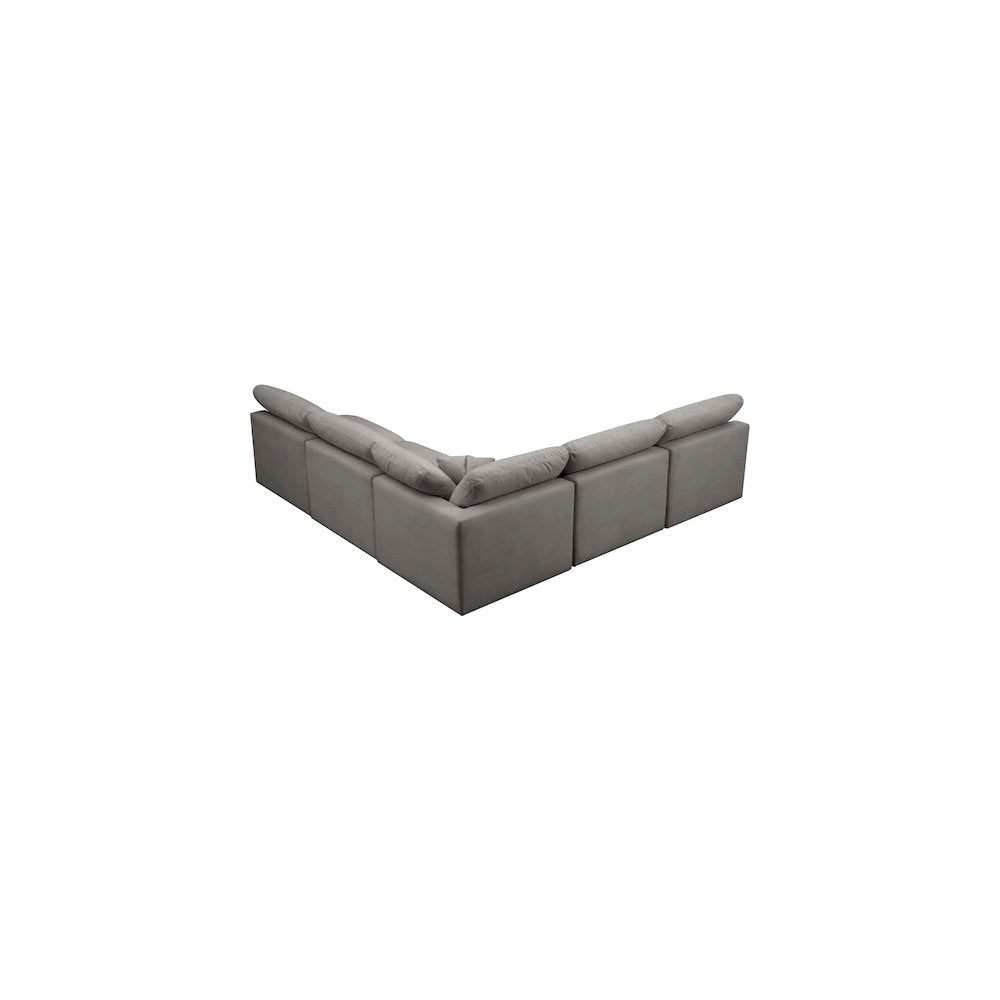 Plush Grey Velvet Standard Comfort Modular Sectional