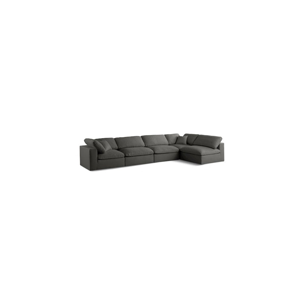 Plush Grey Velvet Standard Comfort Modular Sectional