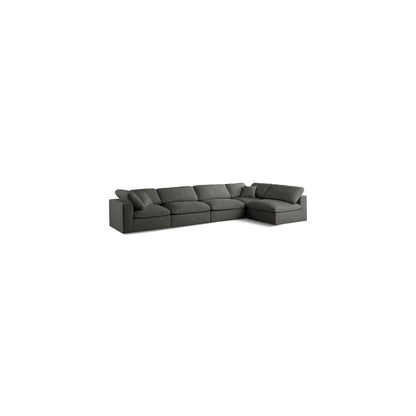 Plush Grey Velvet Standard Comfort Modular Sectional
