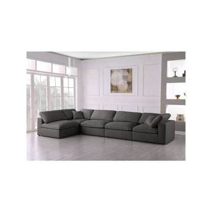 Plush Grey Velvet Standard Comfort Modular Sectional